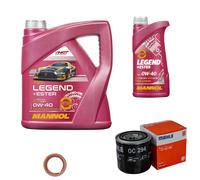 MAHLE Filtro Olio 5 L MANNOL Legend+Ester 0W-40 Per Toyota RAV 4 II 2.0 D 4WD