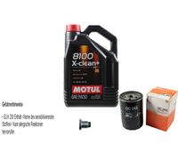 MAHLE Filtro Olio 5 L Motul 5W-30 8100 X-Clean+ Per Peugeot J5 2.5 TD