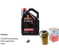 MAHLE Filtro Olio 5 L Motul 5W-30 8100 X-Clean+ Per VW Golf V 2.0 GTI EOS