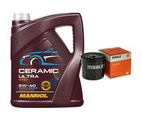 MAHLE Filtro Olio 5L MANNOL Ceramic 5W-40 Per Renault Twingo II 1.2 16V Clio IV