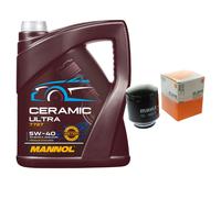 MAHLE Filtro Olio 5L MANNOL Ceramic 5W-40 Per VW Polo 1.2 TSI 1.4 GTI Golf VI
