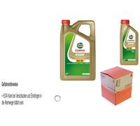 Mahle Filtro Olio 6 L Castrol 5W-30 M per Hyundai i30 1.4 1.6 2.0 Kia Venga Ceed