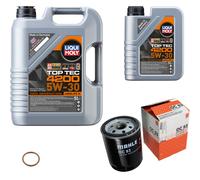 Mahle Filtro Olio 6 L Liqui Moly Top Tec 4200 5W-30 per Opel Kadett E Box 1.6 D.
