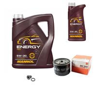 MAHLE Filtro Olio 6 L MANNOL Energy 5W-30 Per Nissan Note 1.5 dCi Scénic I