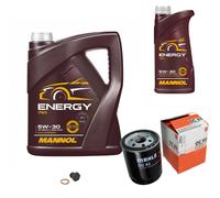 MAHLE Filtro Olio 6 L MANNOL Energy 5W-30 Per Opel Astra F Van 1.7 D Ascona C CC