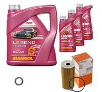 MAHLE Filtro Olio 7 L MANNOL Legend+Ester 0W-40 Per Hyundai IX35 2.0 CRDi 4WD