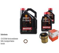 MAHLE Filtro Olio 7 L Motul 5W-30 8100 X-Clean+ Per BMW 5 Serie 523I 520I 528I