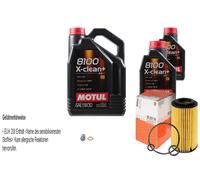 Mahle Filtro Olio 7 L Motul 5W-30 8100 x-Pulire + per Mercedes Benz C Class