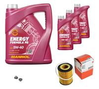 Mahle Filtro Olio 8 L mannol Energia Formula Pd 5W-40 per Opel Corsa D S07 Astra