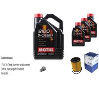 MAHLE Filtro Olio 8 L Motul 5W-30 8100 X-Clean+ Per VW Passat CC 3.6 FSI