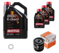 Mahle Filtro Olio 8 L Motul 5W-30 8100 x-Pulire + per Ford Granada 2.3 2.8