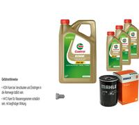 Mahle Filtro Olio 8 L Olio castrol edge FST 5W-30 Ll per Audi A3 1.6 VW Passat