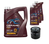 MAHLE Filtro Olio 8L MANNOL Ceramic Pro 10W-40 Per Opel Corsa A CC 93_ 94_ 98_