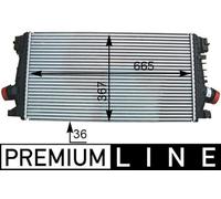 MAHLE Intercooler CI364000P | Compatibile con: CHEVROLET CRUZE, ORLANDO, OPEL ASTRA J, ASTRA J Caravan, ASTRA J GTC, ASTRA J Kasten/Kombi