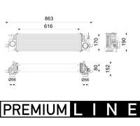 MAHLE Intercooler Ladeluftkühler per Volvo V60 II 2.0 T4 V90 225 227