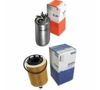 MAHLE / KNECHT Set Pacchetto Filtri Filtro Carburante KL 197 Filtro Olio OX 188D