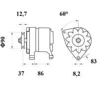 Alternatore con puleggia MG 110 MAHLE