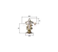 Mahle Original Termostato motore TX 327 92D 92°C con guarnizione per Ford