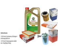Mahle Pacchetto di Ispezione 5 L Olio castrol edge FST 5W-30 Metallo per Audi A4