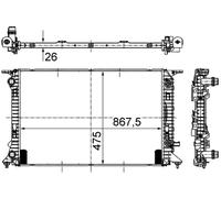 Mahle Radiatore Acqua Per Audi A4 Avant Porsche Macan 8K5 B8 8K2 8RB 8R