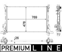 MAHLE Radiatore Acqua per Renault Trafic III Scatola Opel Vivaro B Fg