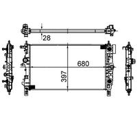 MAHLE Radiatore Acqua Radiatore Motore Adatto A per Opel Astra J Caravan