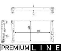 MAHLE Radiatore Acqua Radiatore Motore per BMW X1 3er Cabriolet E84 E93 E92 E89