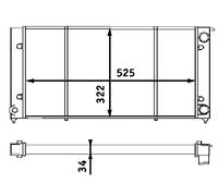 Radiatore Alette di raffreddamento montate meccanicamente CR 340 001S MAHLE