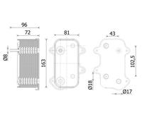 MAHLE Radiatore Olio motore Adatto A per Porsche Boxster 986 2.5 2.7 987 S 3.2