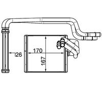 MAHLE AH 198 000S Scambiatore calore per riscaldamento abitacolo