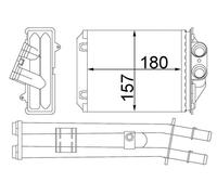 MAHLE Scambiatore Di Calore Radiatore Adatto Per Fiat 500 1.2 1.4 Ford KA