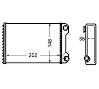 MAHLE Scambiatore di Calore Radiatore per Fiat Punto Van 1.2 60 1.9 JTD