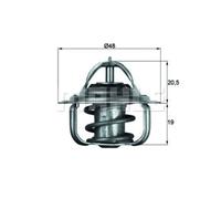 MAHLE Termostato Refrigerante con Guarnizione 88°C per Ford Taunus Fiesta III