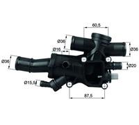 MAHLE TH 44 83 Termostato, refrigerante per CITROËN,FIAT,FORD,LANCIA,PEUGEOT,VOL