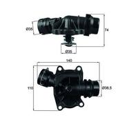 Termostato, refrigerante MAHLE TI 233 88