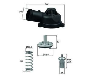 MAHLE TI 244 83D Termostato, refrigerante per AUDI,SEAT,SKODA,VW