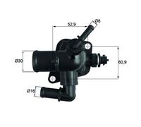 Termostato TI 251 88D MAHLE per PEUGEOT FIAT CITROËN LANCIA
