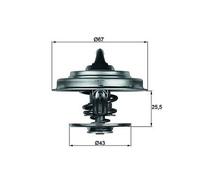 MAHLE TX 18 79D Termostato, Refrigerante per, Chrysler, Dodge, Ford, Iveco, Jeep