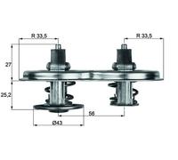 MAHLE TX 33 75D Termostato, refrigerante per DAF,SCANIA