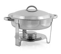 Mahlzeit Chafing dish in acciaio inox tondo, 4,5 litri | Contenitore scaldavivande, scaldavivande a bagnomaria per buffet, catering, gastronomia e party
