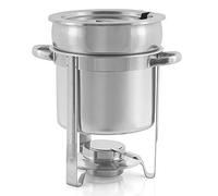 Mahlzeit Chafing dish in acciaio inox tondo | Contenitore scaldavivande, scaldavivande a bagnomaria per buffet catering gastronomia e party (7 Litri)