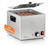 Mahlzeit Scalda salsicce elettrico in acciaio inox | 29,5 x 34,5 x 24 cm | scalda salsicce gastro | 220 - 240 V | 1200 W | fornello salsiccia greca, scalda salsicce, scalda salsicce greggi