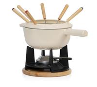 Mahlzeit Set per fonduta in ghisa 6 Persone | 2 Litri | Fondueset 13 Pezzi con bruciatore e forchette | Fonduta Set, Fonduta di Formaggio Set, Fonduta di Carne Set