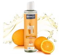 Mahlzeit WOODY OIL cura del legno, olio per taglieri e utensili da cucina in legno | 250 ml, profumo di arancia | 100% naturale | olio per taglieri in legno cucina, olio per piani di lavoro