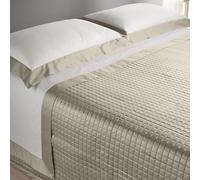 Mahome Set Completo Lenzuola Matrimoniale in 100% Puro Cotone Italiano 120 Fili 300TC PERCALLE e Balze RASO Satin - Completo Letto Artigianale Tinta Unita con Balze in Raso Made in Italy (Corda)