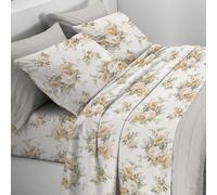 Mahome Set Completo Letto in Pregiata Flanella 100% Cotone con Trattamento Antipalline - Completo Lenzuola Caldo Cotone Morbide Artigianali Alta Qualità Made in Italy (Arianna Pesca, Francese)