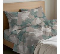 Mahome Set Completo Letto in Pregiata Flanella 100% Cotone con Trattamento Antipalline - Completo Lenzuola Caldo Cotone Morbide Artigianali Alta Qualità Made in Italy (Ginkgo Green, Piazza e Mezzo)