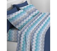 Mahome Set Completo Letto in Pregiata Flanella 100% Cotone con Trattamento Antipalline - Completo Lenzuola Caldo Cotone Morbide Artigianali Alta Qualità Made in Italy (Misson Jeans, Singolo)