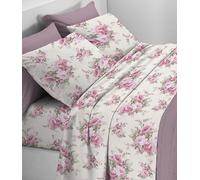 Mahome Set Completo Letto in Pregiata Flanella 100% Cotone con Trattamento Antipalline - Completo Lenzuola Caldo Cotone Morbide Artigianali Alta Qualità Made in Italy (Arianna Rosa, Piazza e Mezzo)