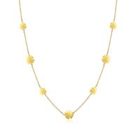 MAHSOD Collana con fiocco in oro delicata collana con fiocco per le donne piccolo carino fiocco ciondolo collana per le donne in acciaio inossidabile placcato oro 18 carati fortunato ciondolo a 4